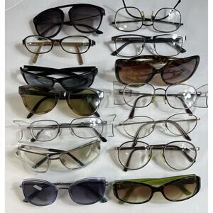 Vintage Lot Of 14 Assorted Styles Eyeglass Frames, Carrera, Couch, Mizrahi,